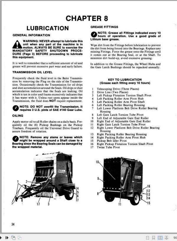Gehl Baler RB1400 Operators Manual 902509A 2