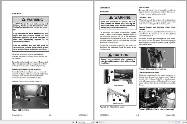 Gehl Compact Excavator GE253 GE303 GE353 GE373 Operators Manual 909772 12 2