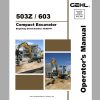 Gehl Compact Excavator GE503Z GE603 Operators Manual 918070 08 1