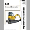 Gehl Compact Excavator Z45 S.N 00700 Before Operators Manual 5090099 06 1