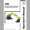 Gehl Compact Excavator Z80 S.N 00700 before Operators Manual 50940097 06 1