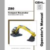 Gehl Compact Excavator Z80 S.N 00701 00900 Operators Manual 50940211 01 1