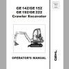 Gehl Crawler Excavator GE142 GE152 GE192 GE222 Operators Manual 908049A 1