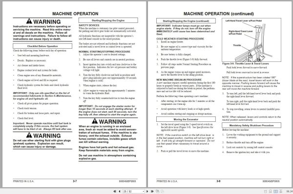 Gehl Crawler Excavator GE142 GE152 GE192 GE222 Operators Manual 908049A 2