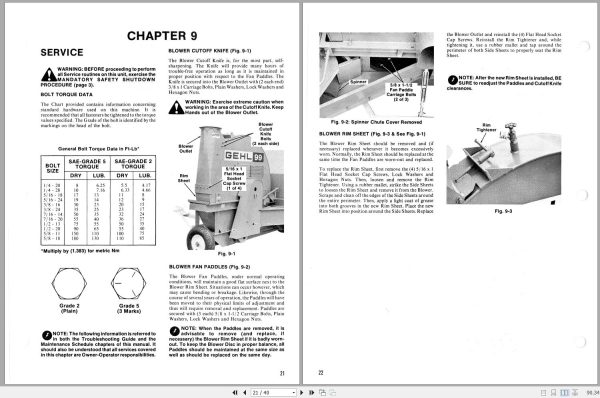 Gehl Forage Blower FB99 Operators Manual 902793C 2
