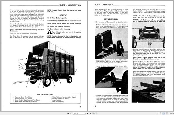 Gehl Forage Box BU610 Operators Manual 901651A 2