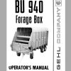 Gehl Forage Box BU940 Operators Manual 902848B 1