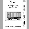 Gehl Forage Box Chassis Units FX1840 Operators Manual 909856B 1