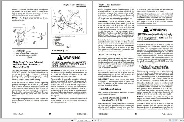 Gehl Forage Harvester CB1085 CB1285 Operators Manual 908156C 2