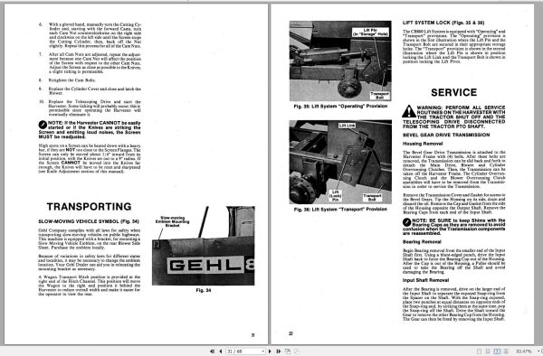 Gehl Forage Harvester CB800 Operators Manual 902207A 2
