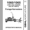 Gehl Forage Harvesters CB1060 SN 8501 and Up CB1065 Operators Manual 907051A 1