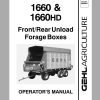 Gehl Front Rear Unload Forage Box FX1660 Operators Manual 909854A 1
