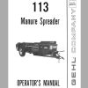 Gehl Manure Spreader MS113 Operators Manual 903737A 1