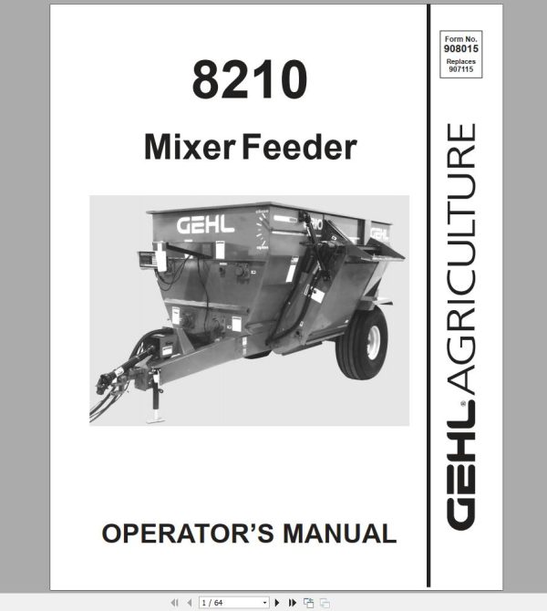 Gehl Mixer Feeder 8210 Operators Manual 908015 1