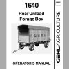 Gehl Rear Unload Forage Box FX1640 Operators Manual 909855 1