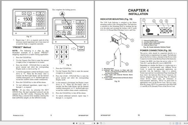 Gehl Scale Indicator 2100 Operators Manual 907560A 2