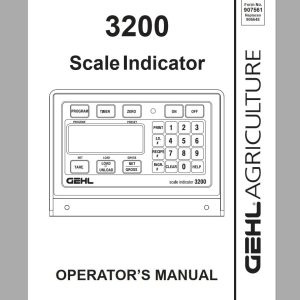 Gehl Scale Indicator 3200 Operators Manual 907561B 1