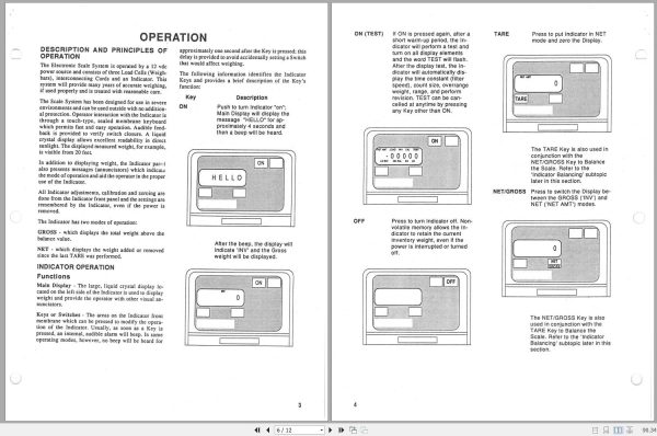 Gehl Scale Indicators 5 Operators Manual 904598A 2