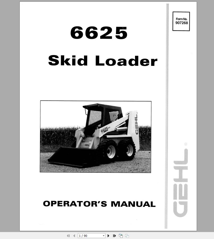 Gehl Skid Steer Loader 6625 Operators Manual 907268A 1