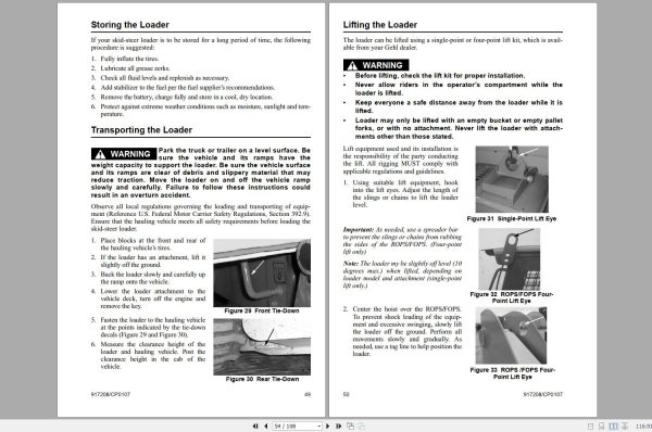 Gehl Skid Steer Loader SL4640E SL4840E SL5640E SL6640E Operators Manual 917208C 2