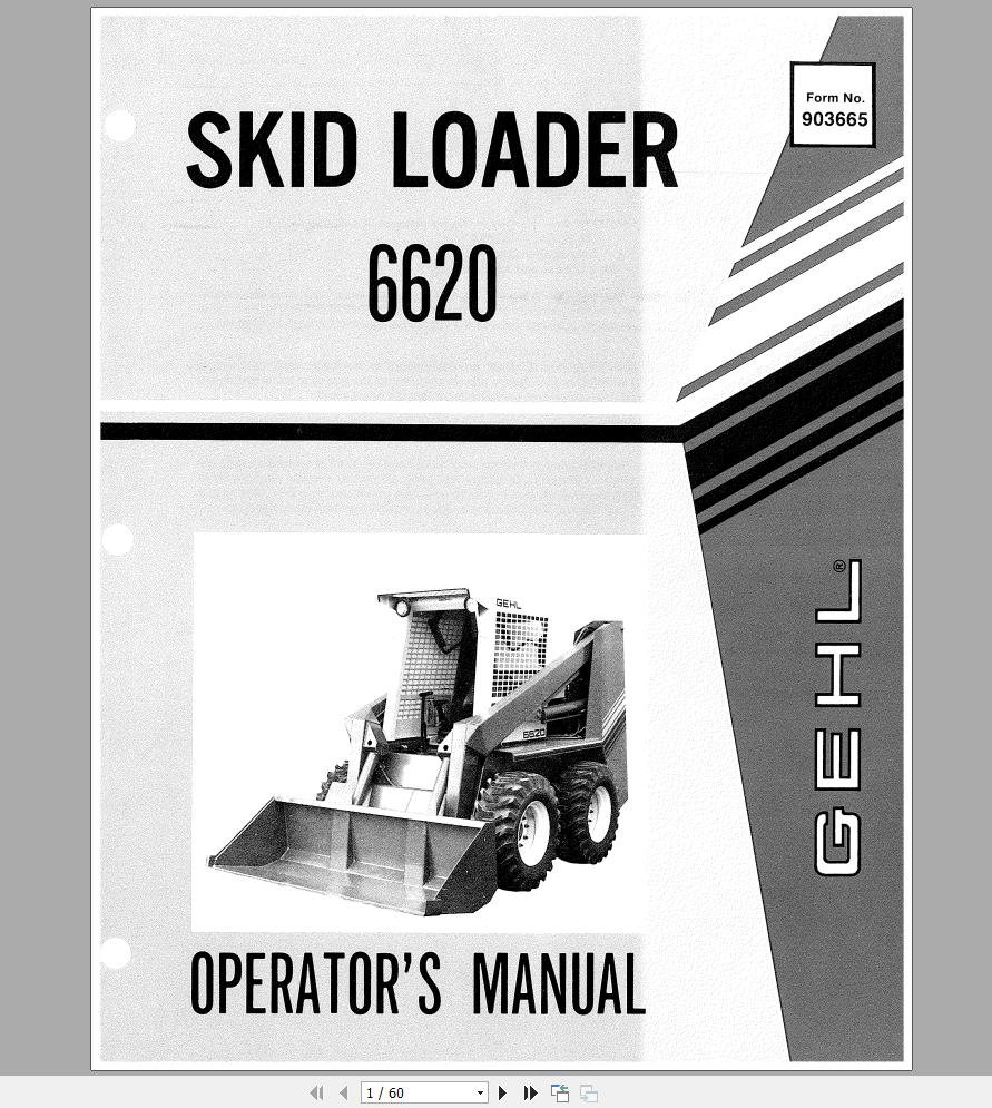 Gehl Skid Steer Loader SL6620 Operators Manual 903665A 1