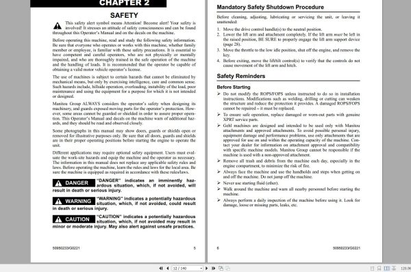 Gehl Skid Steer Loader V420 V420EU V420 X Series Operators Manual 50950233G 02 2