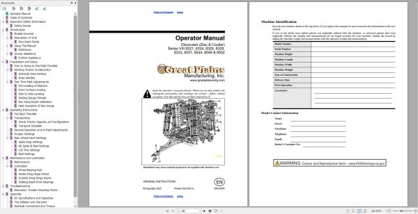 Great Plains Agricultural 11.9GB PDF Operator Manuals Parts Manual DVD 7