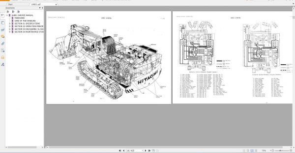 Hitachi Excavator UH 3.52GB Parts Catalog and Service Manual PDF DVD 6