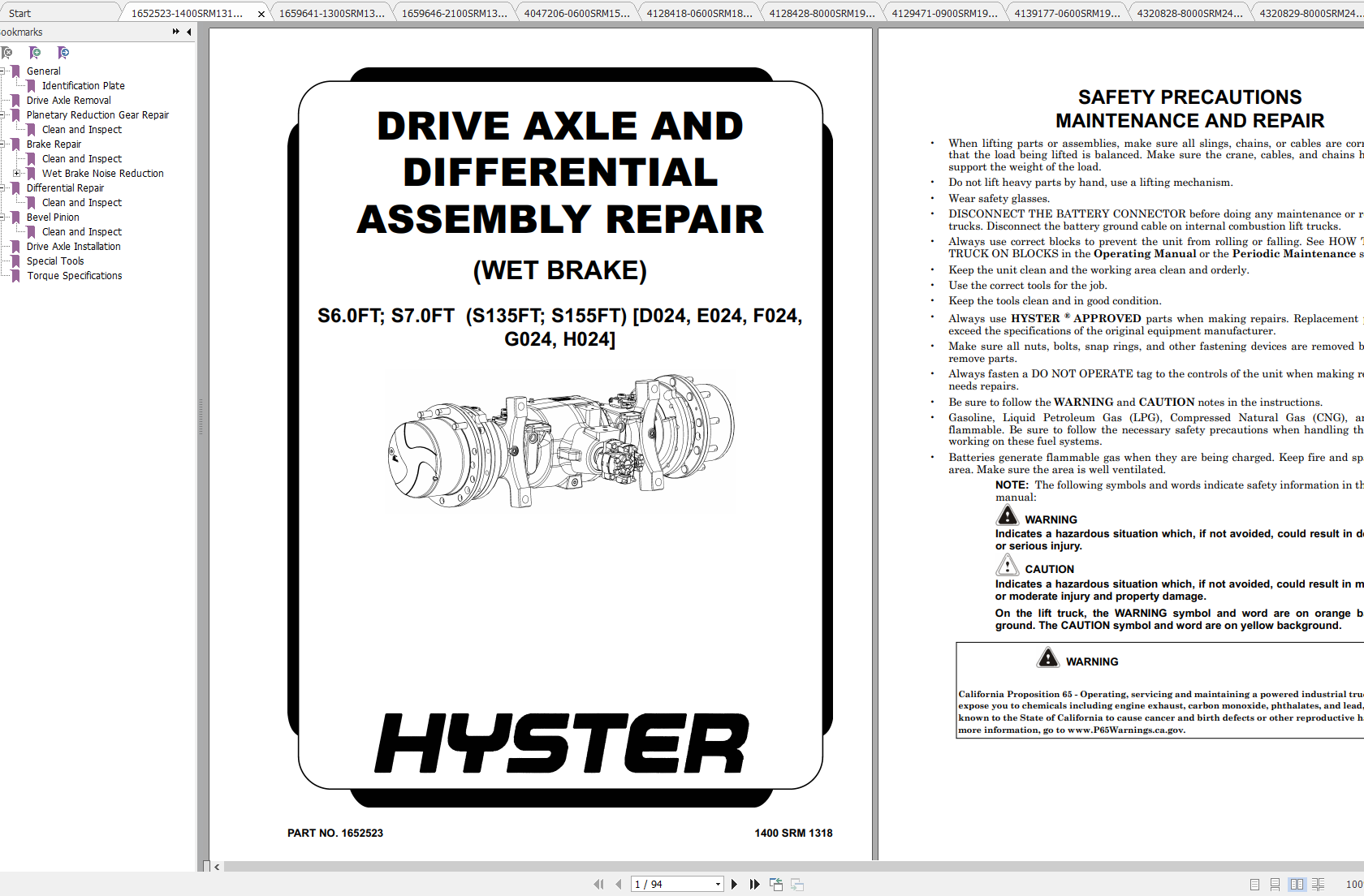Hyster Forklift A406 S135FT S155FT Service Manual 05.2022 1