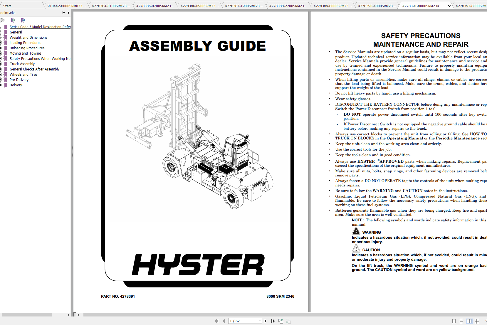 Hyster Forklift K117 H1050XD CH H1150XD CH Service Manual 03.2022 1