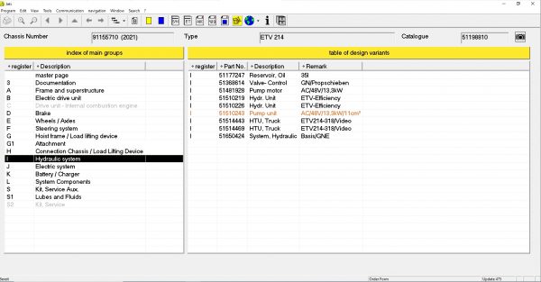 JUNGHEINRICH JETI ForkLift ET v4.36 Updated 475 07.2022 Spare Parts Catalog Full Instruction DVD 10