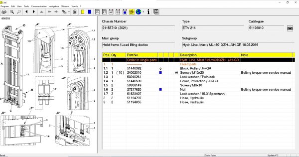 JUNGHEINRICH JETI ForkLift ET v4.36 Updated 475 07.2022 Spare Parts Catalog Full Instruction DVD 4