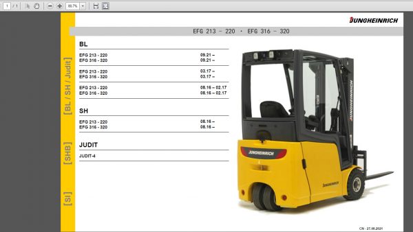 JUNGHEINRICH JETI ForkLift SH v4.36 CN 07.2020 Service Information DVD 1