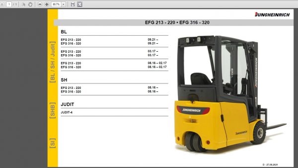 JUNGHEINRICH JETI ForkLift SH v4.36 DE Updated DE01 DE11 07.2022 Service Information 3
