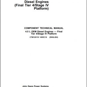 John Deere Diesel Engine 4045 PowerTech OEM Tier 4F Technical Manual CTM120119 1