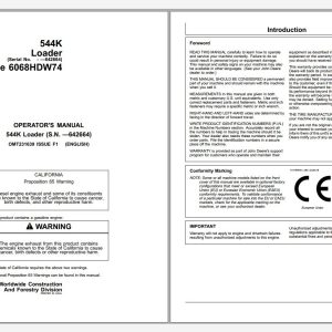 John Deere Wheel Loader 544K Operator Manual OMT231639 2