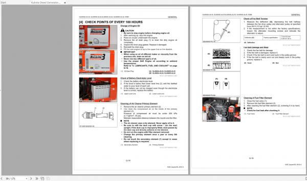 Kubota Diesel Generator GL6000A AU B GL6000D AU B GL9000AAU B GL9000D AU B Workshop Manual 2