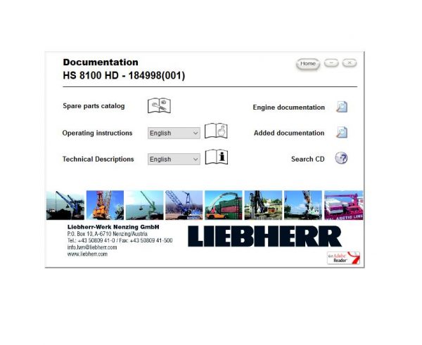 Liebherr Crane HS HSG Operating Manual Spare Parts Catalogue Technical Information DVD 7