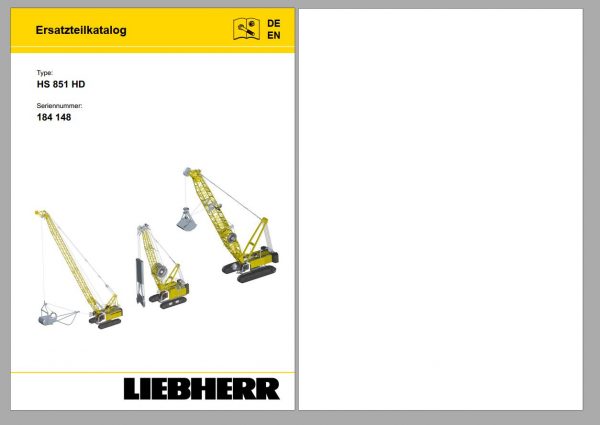 Liebherr Crawler Crane 1.02 GB PDF HS HG HSG LR ETK Spare Parts Catalogue DVD 2