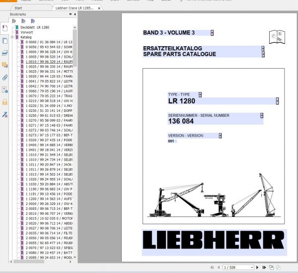 Liebherr Crawler Crane 1.02 GB PDF HS HG HSG LR ETK Spare Parts Catalogue DVD 5