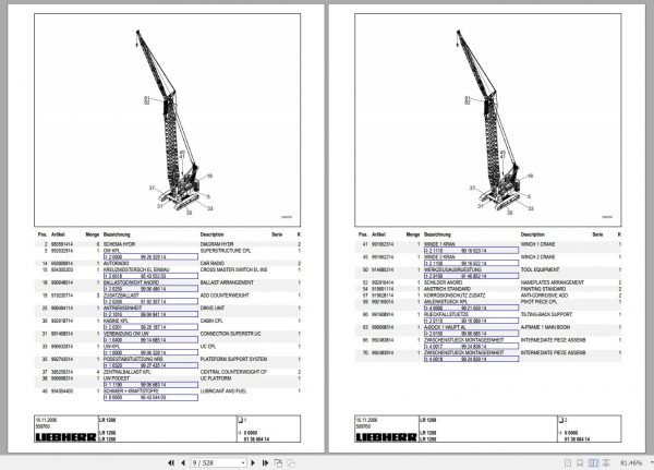 Liebherr Crawler Crane 1.02 GB PDF HS HG HSG LR ETK Spare Parts Catalogue DVD 6