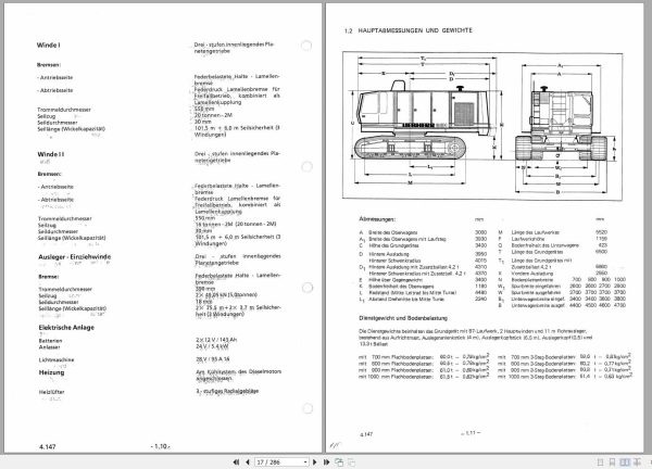 Liebherr Crawler Crane HS 851 HD 184148 Technical Information Parts Manual Operating Manual 1993 EN DE 4