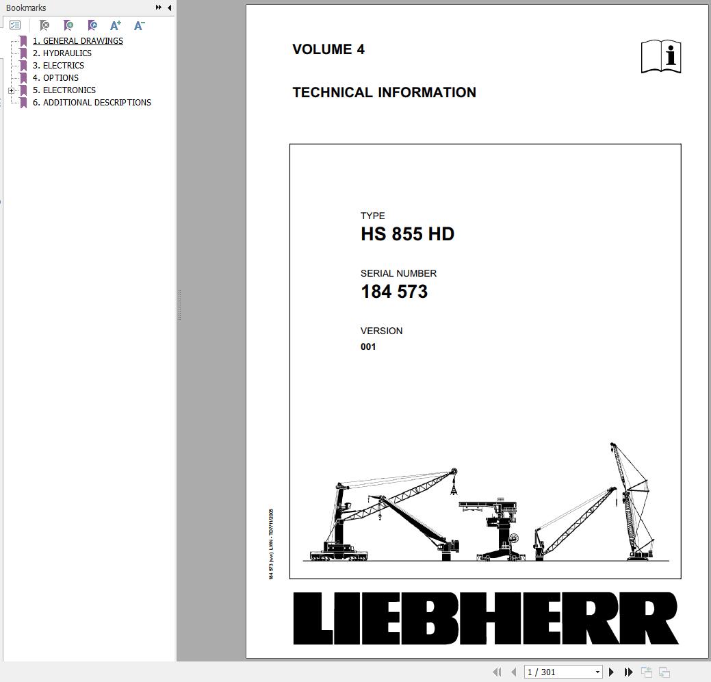 Liebherr Crawler Crane HS 885 HD 184573 Technical Information