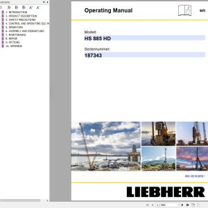 Liebherr Crawler Crane HS 885 HD 187343 Technical Information Operating Manual Parts Manual 2019 EN DE 2