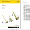 Liebherr Crawler Crane HS 885 HD 187438 Technical Information Parts Manual Operating Manual 2009 EN DE