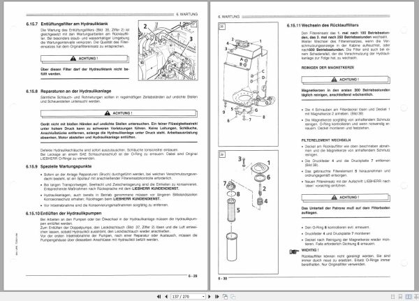Liebherr Crawler Crane HS843 HD 183330 Technical Information Parts Manual Operating Manual 1998 EN DE 4