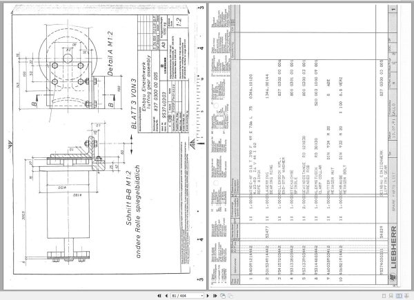 Liebherr Crawler Crane HS851 HD 184162 Parts Manual 1991 EN DE 1