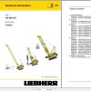 Liebherr Crawler Crane HS885 HD 187427 Technical Information Parts Manual Operating Manual 2010 EN DE 2