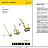 Liebherr Crawler Crane HS885 HD 187438 Technical Information Parts Manual Operating Manual 2009 EN DE