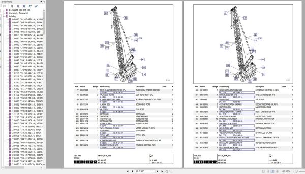 Liebherr Crawler Crane HS885 HD 187438 Technical Information Parts Manual Operating Manual 2009 EN DE 3